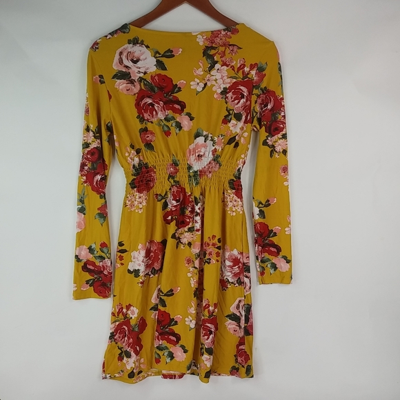 NoBo M Gold Red Floral Pullover Dress - Picture 2 of 6